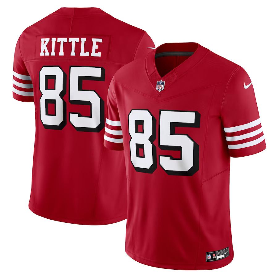 Men San Francisco 49ers #85 George Kittle Nike Scarlet Vapor F.U.S.E. Limited NFL Jersey